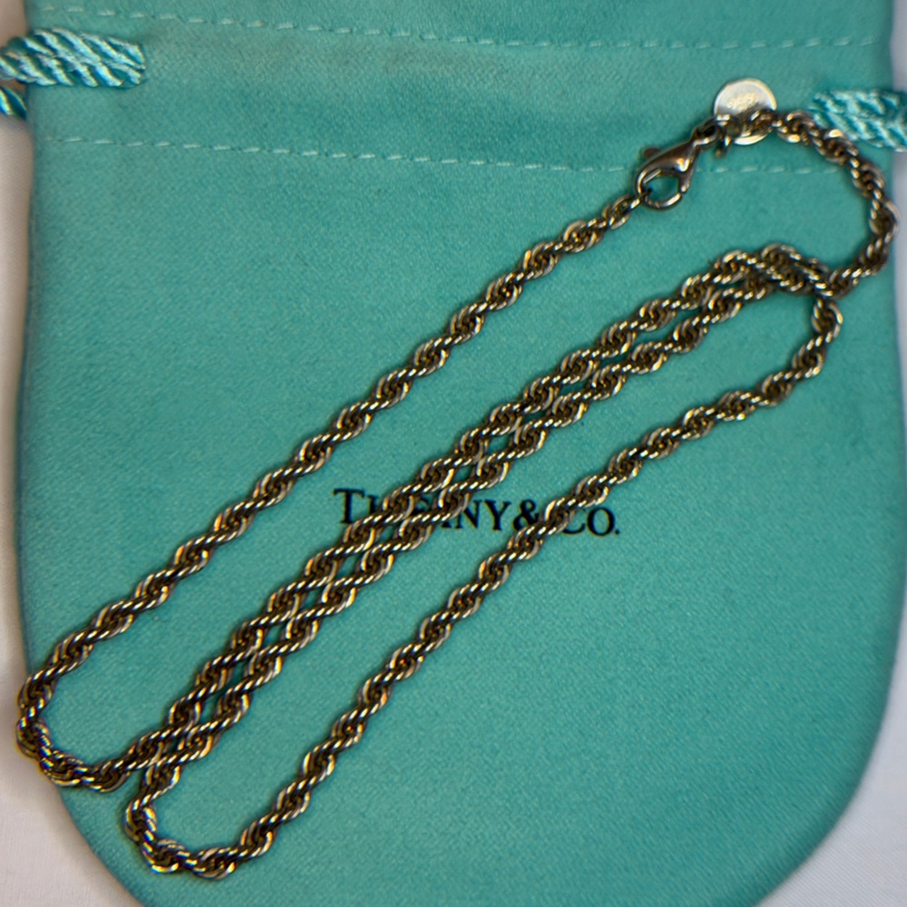 Tiffany & Co. Sterling Silver 5mm Twisted Rope Chain Necklace 16"